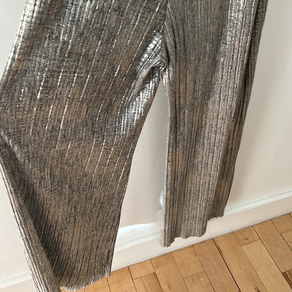 Elevenses Anthropologie Metallic Wide Leg Pants XXS - Picture 9 of 11
